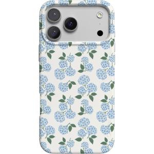 Casely iPhone 17 Pro Case | Chelsea Checker | Starlight Tiles | Compatible with MagSafe | Classic Ultra Slim Design(Nantucket Cottage | Blue Hydrangea)