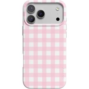 Casely iPhone 17 Pro Case | Chelsea Checker | Starlight Tiles | Compatible with MagSafe | Classic Ultra Slim Design(Pink Plaid | Sunday Best)