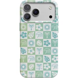 Casely iPhone 17 Pro Case | Chelsea Checker | Starlight Tiles | Compatible with MagSafe | Classic Ultra Slim Design(Pura Vida | Coastal Checkers)