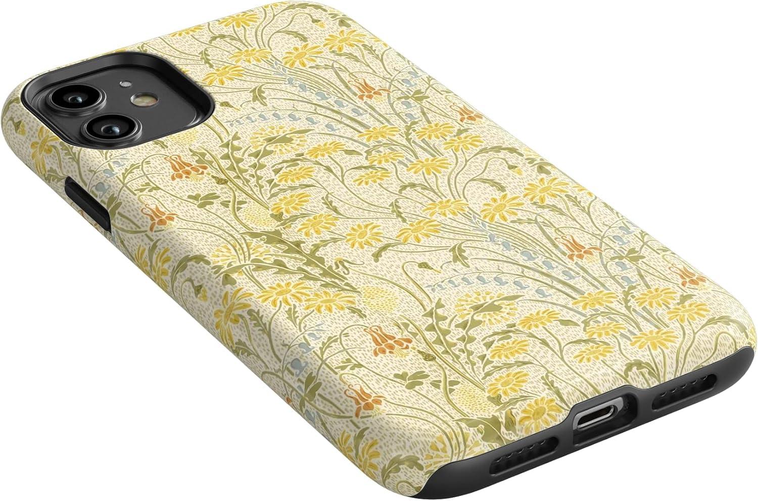 imageCasely iPhone 11 Case Cowgirl Canyon FashionPass x Casely Essential Slim DualLayer Protective DesignBoho Blooms Golden Floral