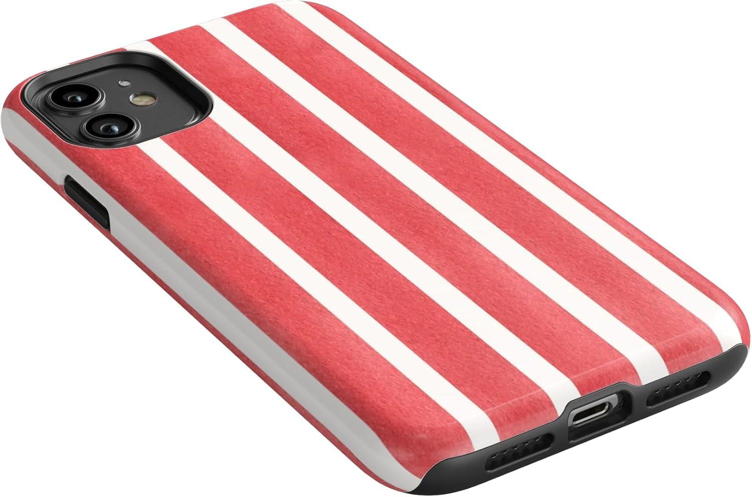 imageCasely iPhone 11 Case Cowgirl Canyon FashionPass x Casely Essential Slim DualLayer Protective DesignEast Coast Summer Red Stripes