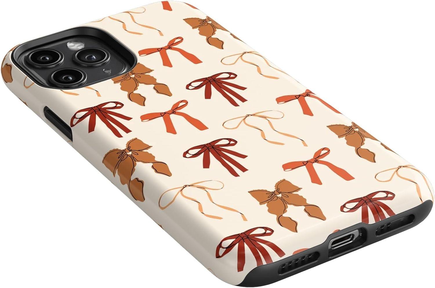 imageCasely iPhone 11 Pro Case Fall Girlie Pumpkin Spice Bows Essential Slim DualLayer Protective Design