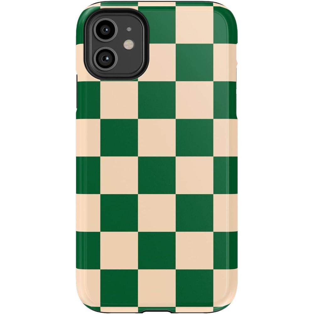 imageCasely iPhone 11 Case  Cowgirl Canyon  FashionPass x Casely  Essential Slim DualLayer Protective DesignFit Check  Green Checkerboard