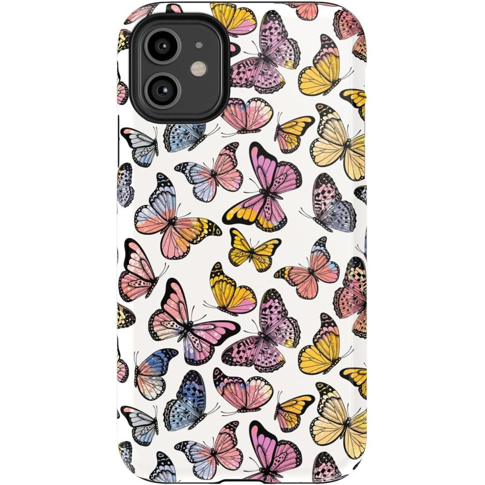 imageCasely iPhone 11 Case  Cowgirl Canyon  FashionPass x Casely  Essential Slim DualLayer Protective DesignFree Spirit  Rainbow Butterfly