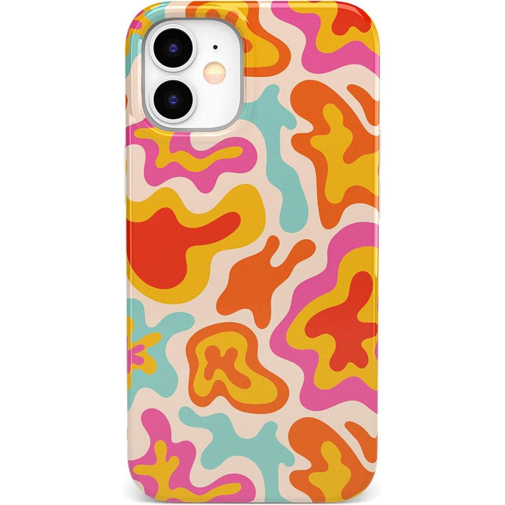 imageCasely iPhone 11 Case  Into The Wild  Black Leopard  Classic Ultra Slim DesignTropical Color Splash  Abstract Retro