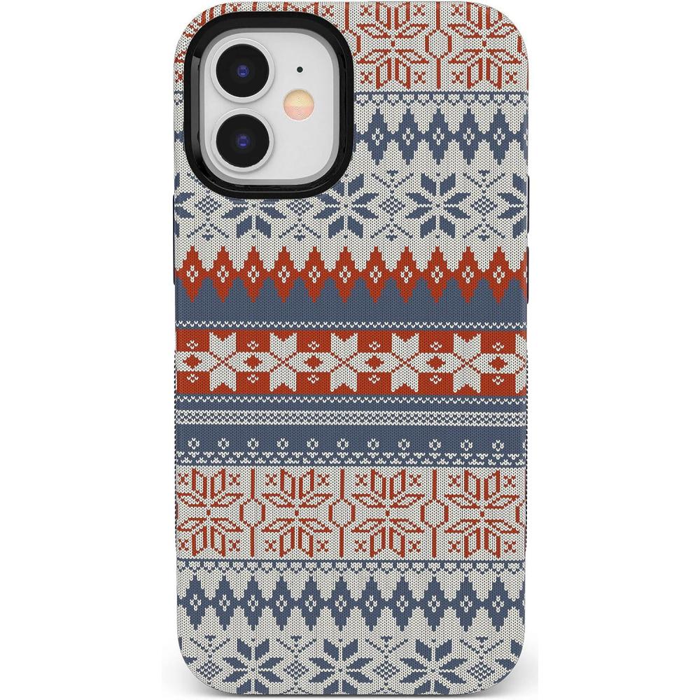 imageCasely iPhone 11 Case  Rose to Fame  Blue amp White Floral  Bold Protective DesignSweater Weather  Holiday Knit