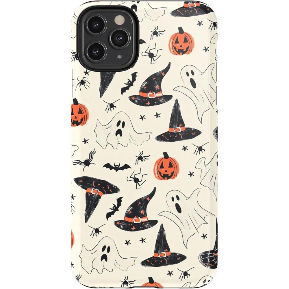 imageCasely iPhone 11 Pro Max Case  Dark Fantasy  Contrast Floral  Essential Slim DualLayer Protective DesignFeeling Witchy  Haunted Halloween