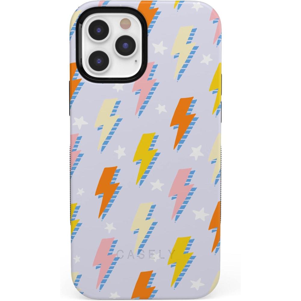 imageCasely iPhone 11 Pro Max Case  Dark Fantasy  Contrast Floral  Essential Slim DualLayer Protective DesignIn a Flash  Lightning Bolt