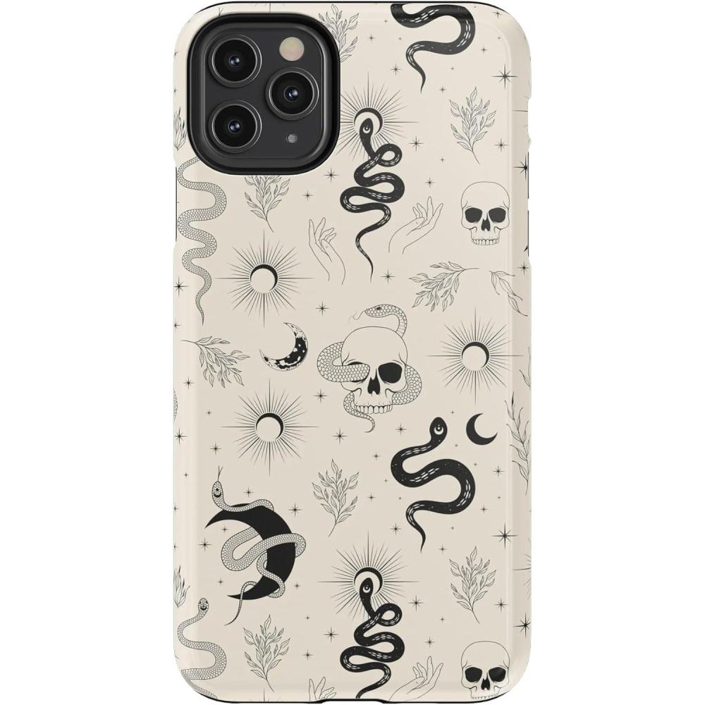 imageCasely iPhone 11 Pro Max Case  Dark Fantasy  Contrast Floral  Essential Slim DualLayer Protective DesignNo Further Explanation  Snakes  Skulls