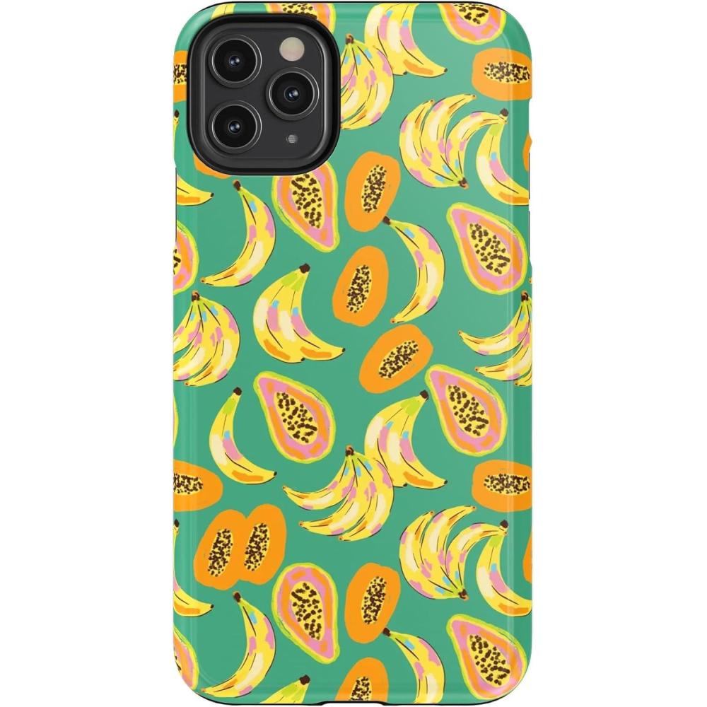 imageCasely iPhone 11 Pro Max Case  Dark Fantasy  Contrast Floral  Essential Slim DualLayer Protective DesignPapaya Palms  Dippin Daisys Tropical Vaca