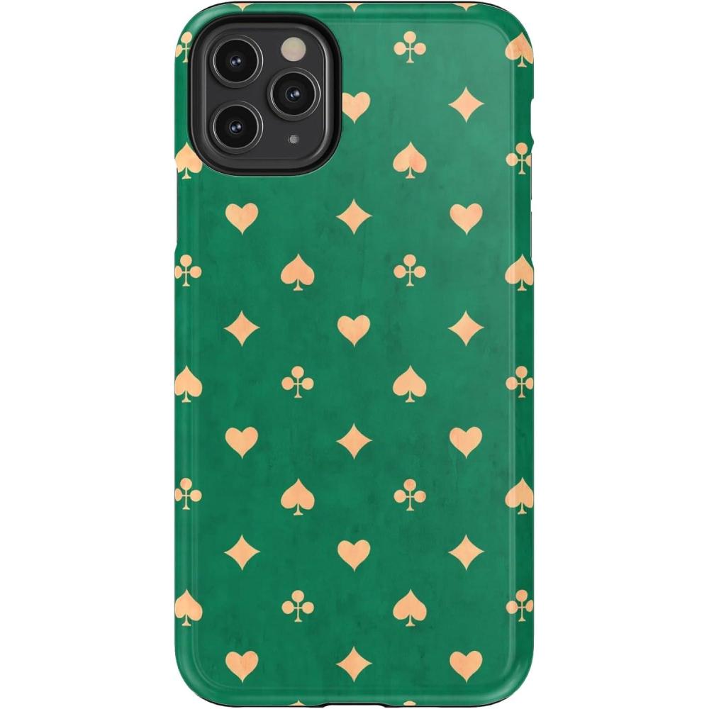 imageCasely iPhone 11 Pro Max Case  Dark Fantasy  Contrast Floral  Essential Slim DualLayer Protective DesignRoyal Flush  French Deck