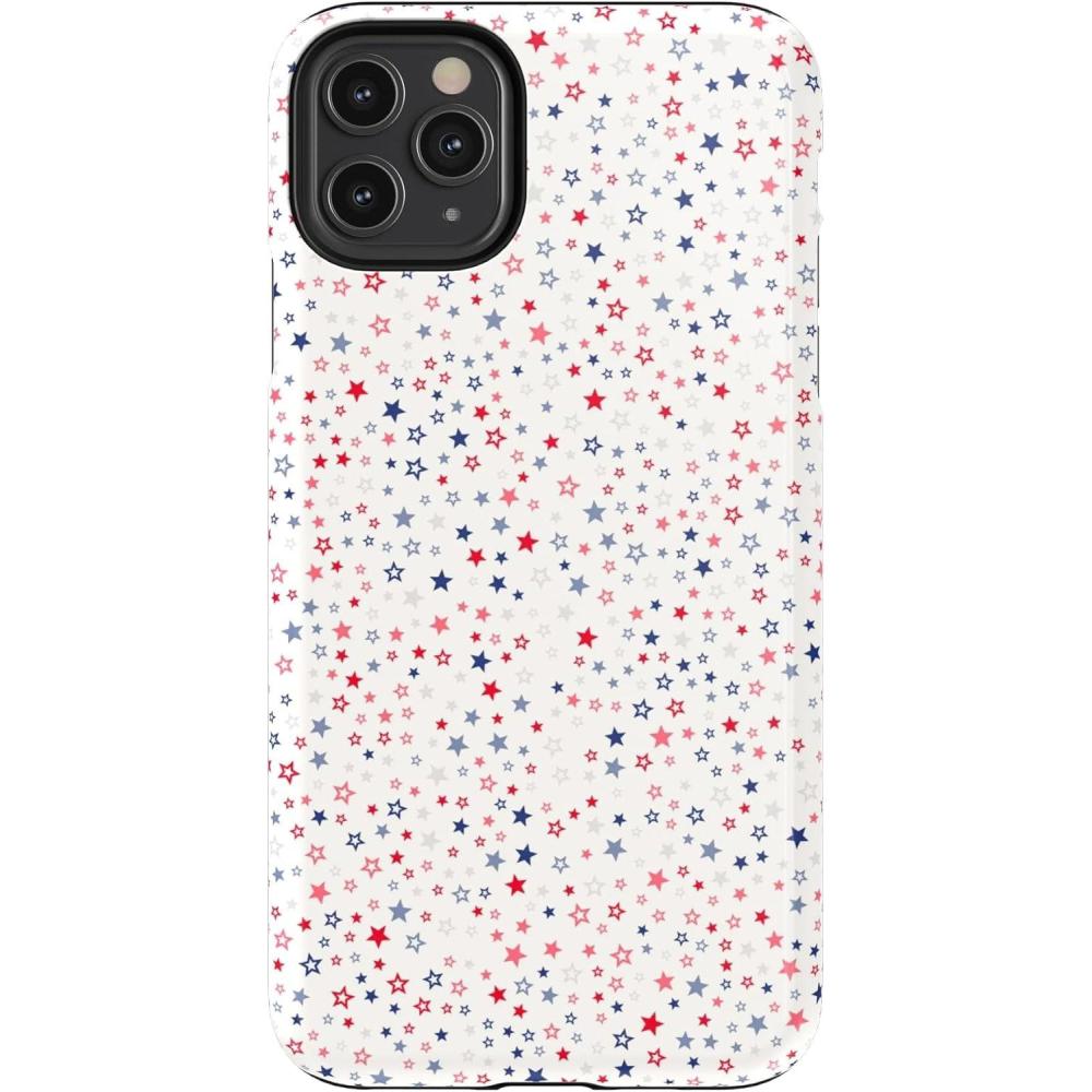 imageCasely iPhone 11 Pro Max Case  Dark Fantasy  Contrast Floral  Essential Slim DualLayer Protective DesignSeeing Stars  Red  White  Blue
