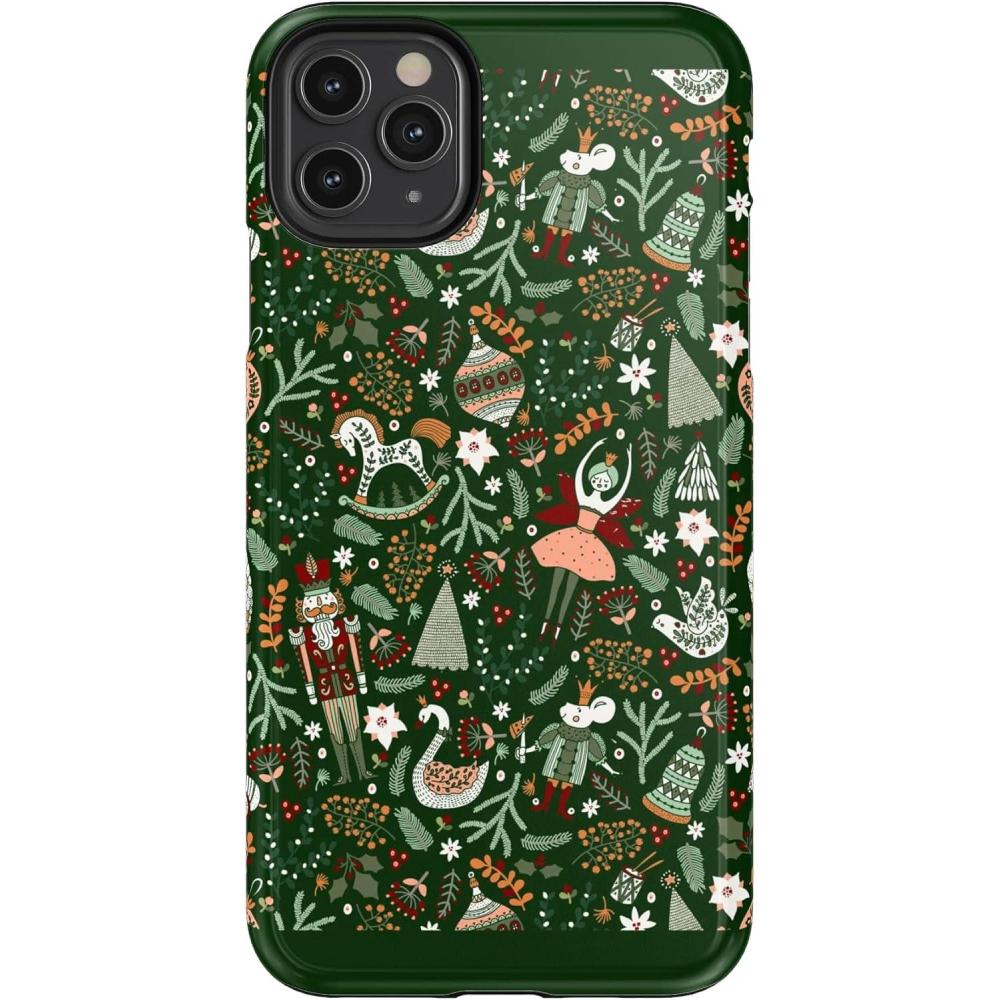 imageCasely iPhone 11 Pro Max Case  Dark Fantasy  Contrast Floral  Essential Slim DualLayer Protective DesignSugar Plum Fairy  Winter Wonderland