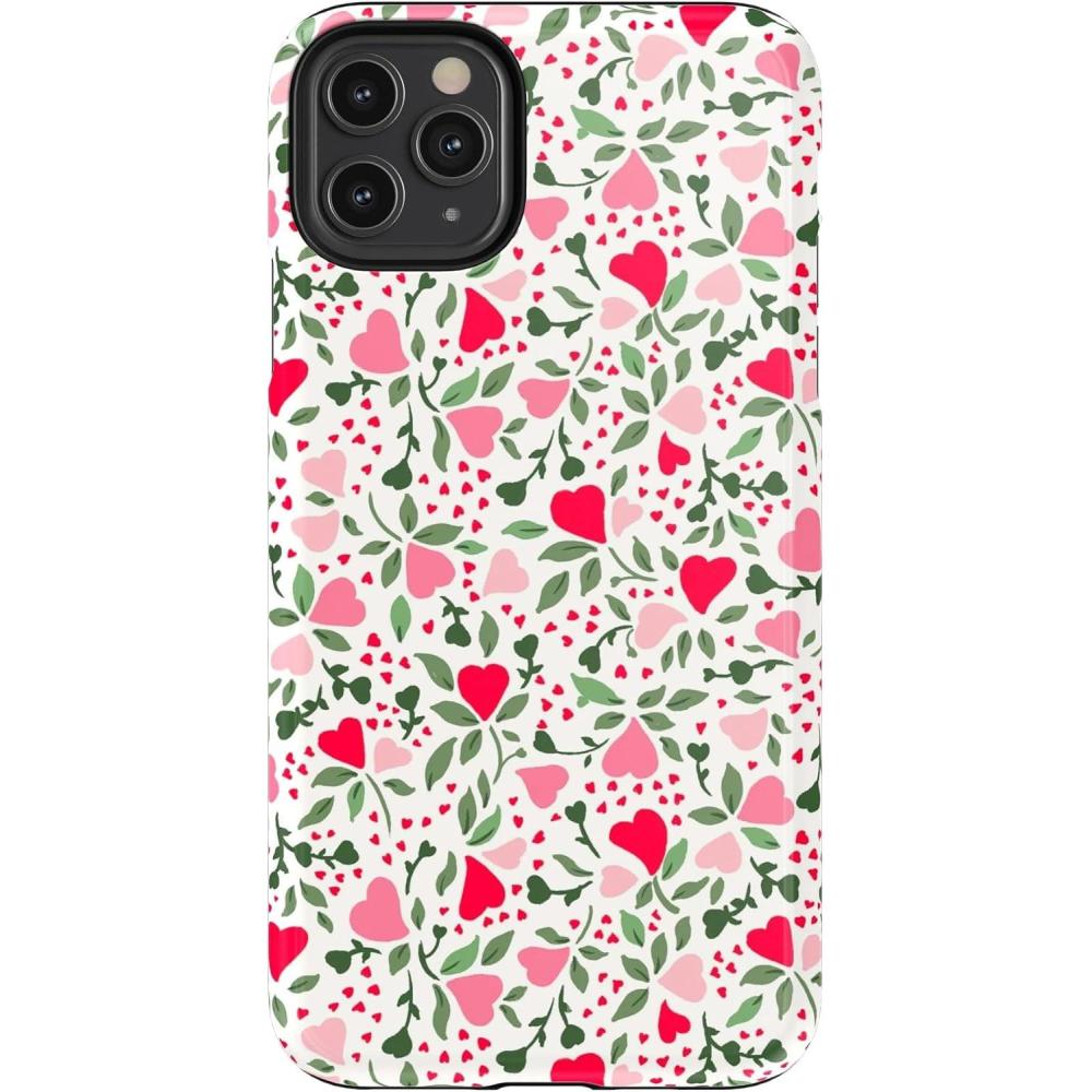 imageCasely iPhone 11 Pro Max Case  Dark Fantasy  Contrast Floral  Essential Slim DualLayer Protective DesignVines of Love  Floral Heart