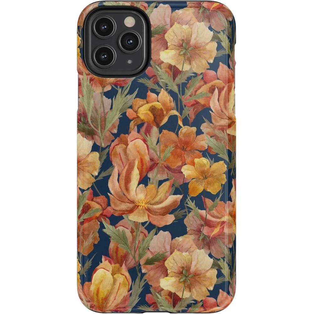 imageCasely iPhone 11 Pro Max Case  Fallen Gold  Antique Floral  Essential Slim DualLayer Protective Design