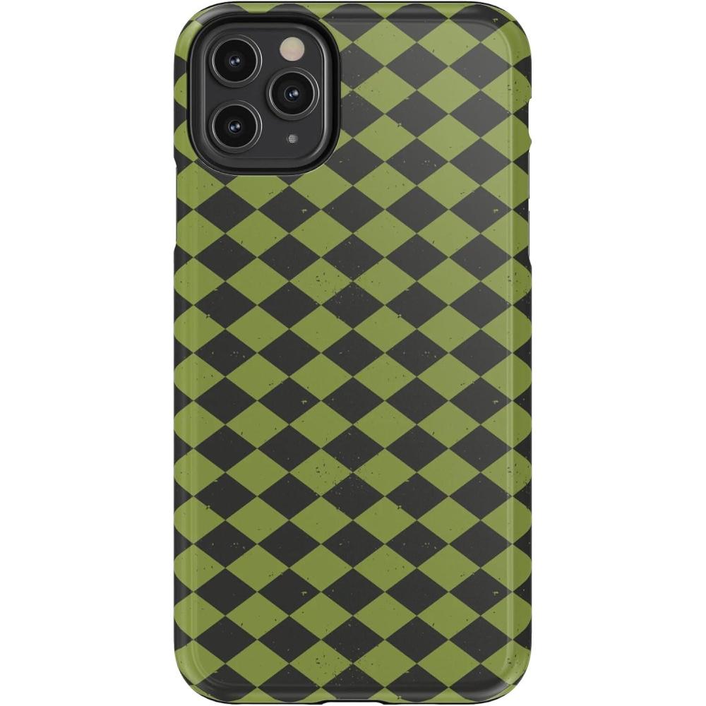 imageCasely iPhone 11 Pro Max Case  Harlequin Wicked Diamond  Black and Green  Essential Slim DualLayer Protective Design