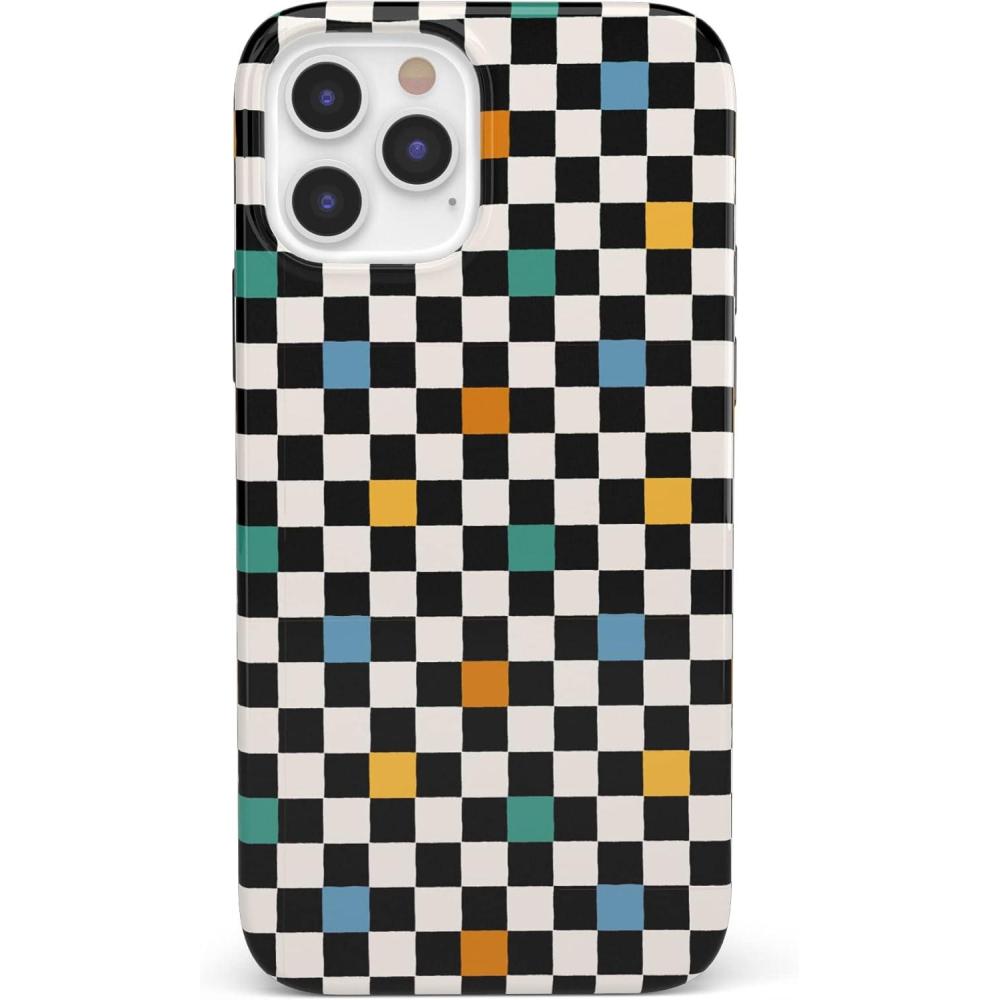 imageCasely iPhone 11 Pro Max Case  Here Comes The Sun  Colorblock Sunset  Classic Ultra Slim DesignOld Skool  Retro Checkerboard