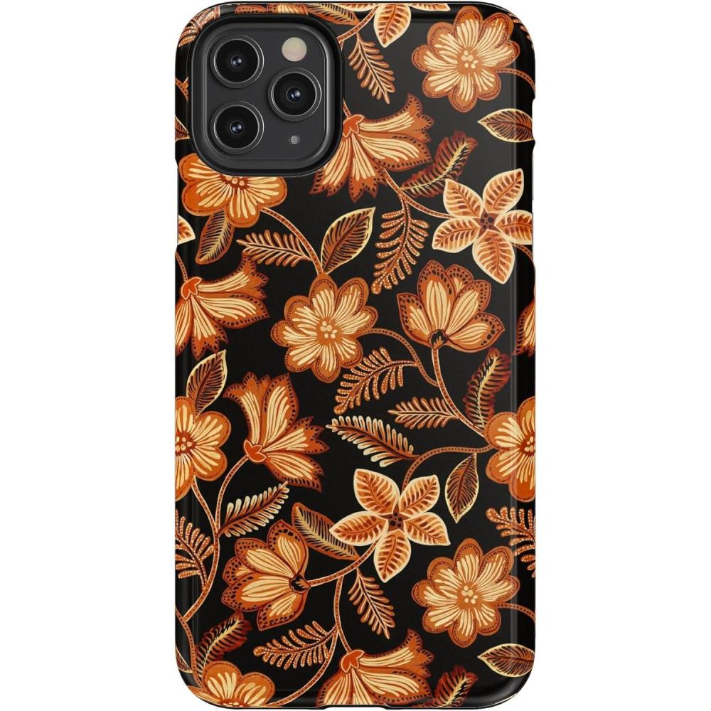 imageCasely iPhone 11 Pro Max Case  Maple Flowers  Floral Foliage  Essential Slim DualLayer Protective Design
