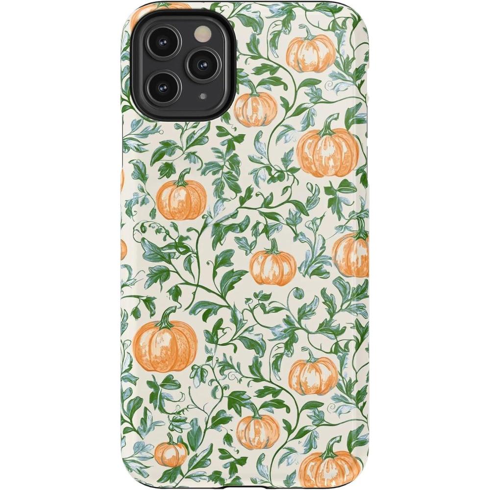 imageCasely iPhone 11 Pro Max Case  Pumpkin Patch  Green Vines  Essential Slim DualLayer Protective Design