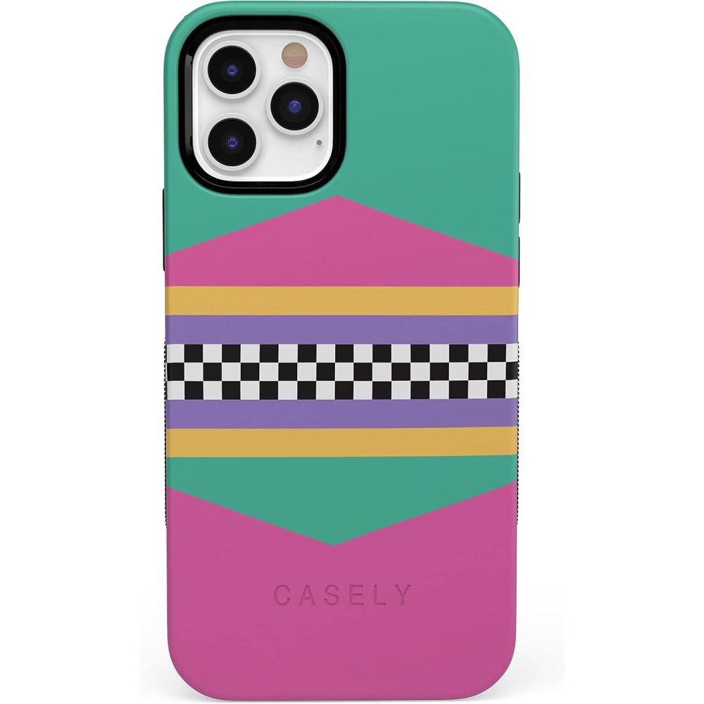imageCasely iPhone 11 Pro Max Case  Totally Rad  Daisy Print Floral  Bold Protective DesignRad Dad  80s Colorblock