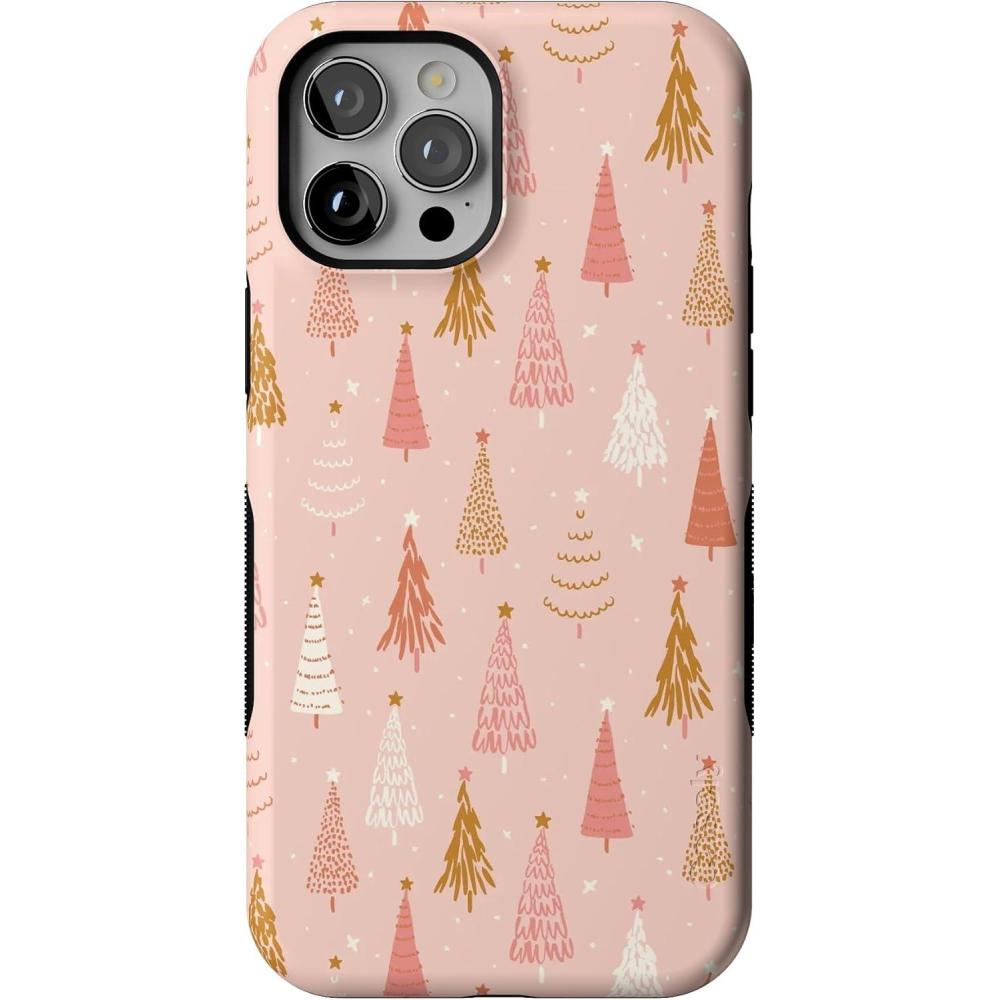 imageCasely iPhone 12 Pro Max Case  Bubblegum Forest  Christmas Tree  Bold Protective Design  MagSafe Compatible Design