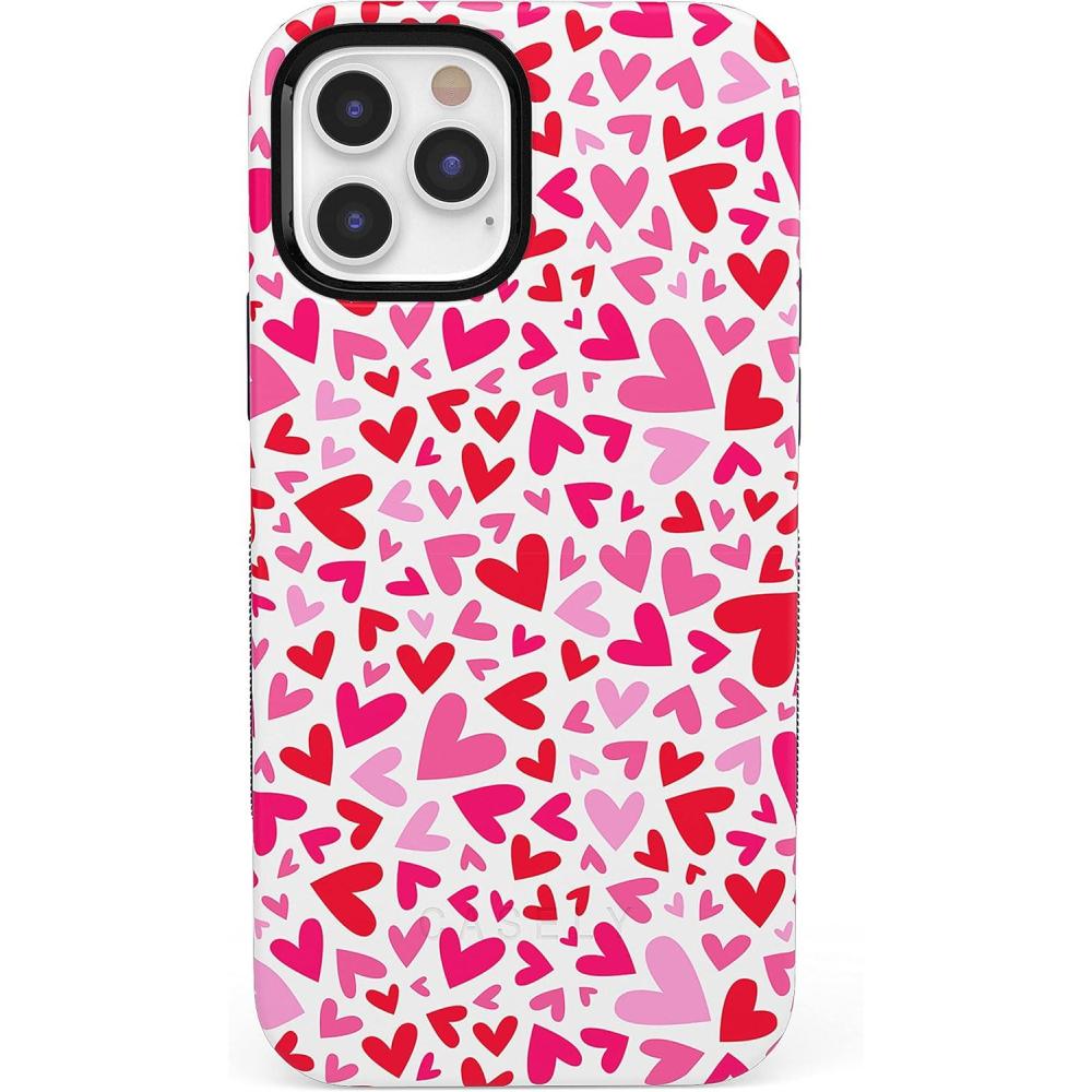 imageCasely iPhone 12 Pro Max Case  Mystic Meadow  Green Gardens  Bold Protective Design  MagSafe Compatible DesignXOXO  Pink Candy Hearts