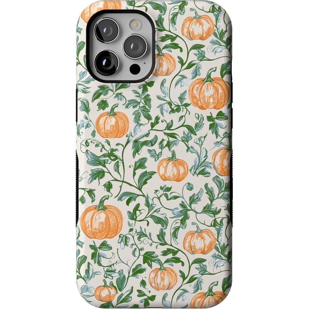 imageCasely iPhone 12 Pro Max Case  Pumpkin Patch  Green Vines  Bold Protective Design  MagSafe Compatible Design