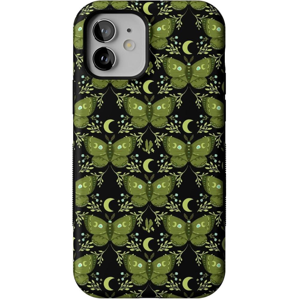 imageCasely iPhone 1212 Pro Case  Mystic Moths  Green Twilight  Bold Protective Design  MagSafe Compatible Design