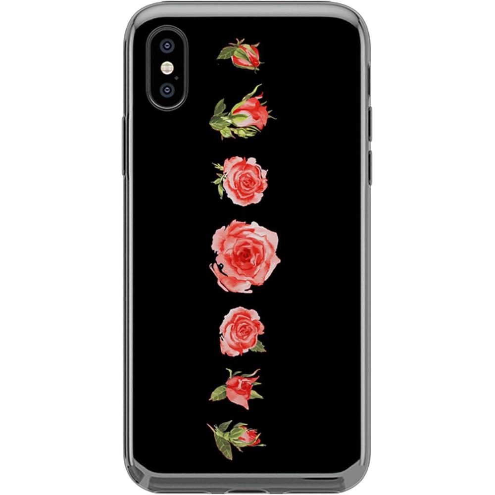 imageCasely iPhone Xs Max Case  Accept The Rose  Blooming Red Rose Floral  Classic Ultra Slim DesignBlooming Red Rose Floral