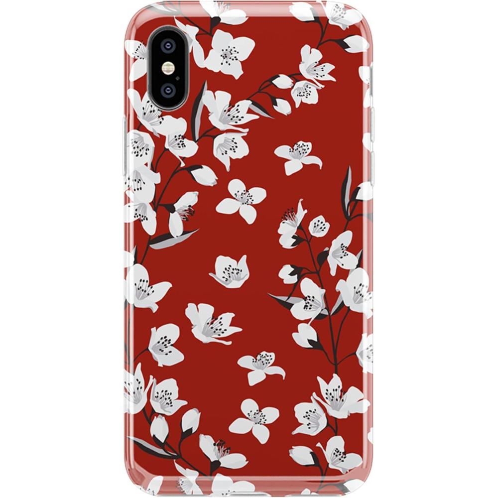 imageCasely iPhone Xs Max Case  Floral Forest  Navy Cherry Blossom Floral  Classic Ultra Slim DesignRed Cherry Blossom Floral