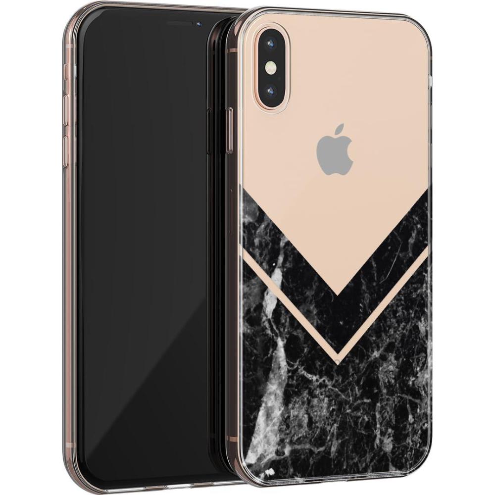 imageCasely iPhone Xs Max Case  Floral Forest  Navy Cherry Blossom Floral  Classic Ultra Slim DesignSleek Black Marble V Clear