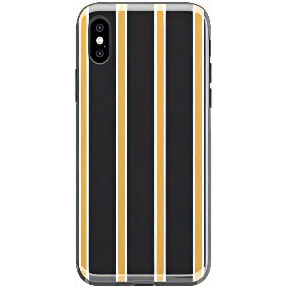 imageCasely iPhone Xs Max Case  Rad Dad  80s Colorblock  Classic Ultra Slim DesignFine Lines Mustard Yellow Pinstripe