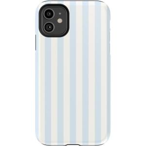 Casely iPhone 11 Case | Cowgirl Canyon | FashionPass x Casely | Essential Slim Dual-Layer Protective Design(Blue Stripes | Sunday Best)