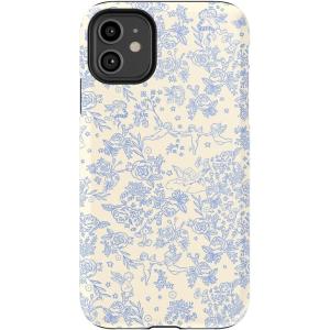Casely iPhone 11 Case | Cowgirl Canyon | FashionPass x Casely | Essential Slim Dual-Layer Protective Design(Cupid’s Canvas | Periwinkle Floral)