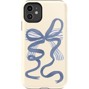Casely iPhone 11 Case | Cowgirl Canyon | FashionPass x Casely | Essential Slim Dual-Layer Protective Design(Heartstrings | Blue Bow)