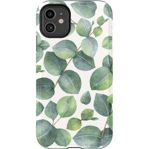 Casely iPhone 11 Case | Cowgirl Canyon | FashionPass x Casely | Essential Slim Dual-Layer Protective Design(Leaf Me Alone | Green Floral Print)