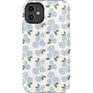 Casely iPhone 11 Case | Cowgirl Canyon | FashionPass x Casely | Essential Slim Dual-Layer Protective Design(Nantucket Cottage | Blue Hydrangea)