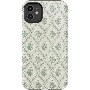 Casely iPhone 11 Case | Cowgirl Canyon | FashionPass x Casely | Essential Slim Dual-Layer Protective Design(Sage Tapestry | Floral Vines)