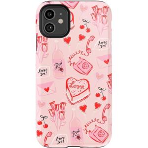 Casely iPhone 11 Case | Cowgirl Canyon | FashionPass x Casely | Essential Slim Dual-Layer Protective Design(That’s Amore | Valentine’s)