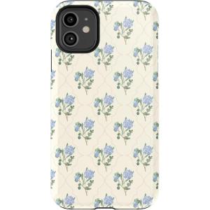 Casely iPhone 11 Case | Cowgirl Canyon | FashionPass x Casely | Essential Slim Dual-Layer Protective Design(Vintage Garden | Blue Hydrangea)