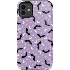 Casely iPhone 11 Case | Midnight Flight | Celestial Bats | Essential Slim Dual-Layer Protective Design
