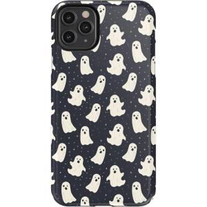 Casely iPhone 11 Pro Max Case | Dark Fantasy | Contrast Floral | Essential Slim Dual-Layer Protective Design(All Boos No Bite | Friendly Ghost)