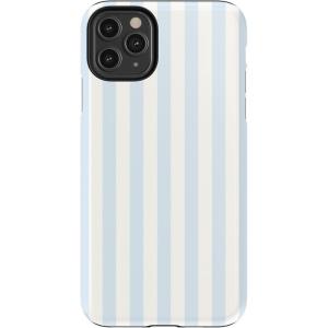 Casely iPhone 11 Pro Max Case | Dark Fantasy | Contrast Floral | Essential Slim Dual-Layer Protective Design(Blue Stripes | Sunday Best)