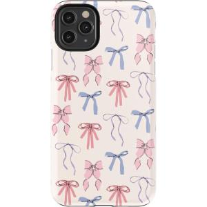 Casely iPhone 11 Pro Max Case | Dark Fantasy | Contrast Floral | Essential Slim Dual-Layer Protective Design(Coquette Girlie | Pastel Bows)