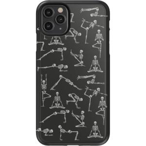 Casely iPhone 11 Pro Max Case | Dark Fantasy | Contrast Floral | Essential Slim Dual-Layer Protective Design(Corpse Pose | Skeleton Yoga)