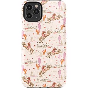 Casely iPhone 11 Pro Max Case | Dark Fantasy | Contrast Floral | Essential Slim Dual-Layer Protective Design(Cowgirl Canyon | FashionPass x Casely)