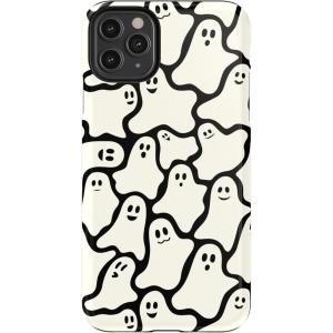 Casely iPhone 11 Pro Max Case | Dark Fantasy | Contrast Floral | Essential Slim Dual-Layer Protective Design(Don’t Ghost Me | Halloween)