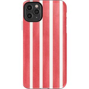 Casely iPhone 11 Pro Max Case | Dark Fantasy | Contrast Floral | Essential Slim Dual-Layer Protective Design(East Coast Summer | Red Stripes)