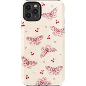 Casely iPhone 11 Pro Max Case | Dark Fantasy | Contrast Floral | Essential Slim Dual-Layer Protective Design(Heart Flutters | Butterfly)