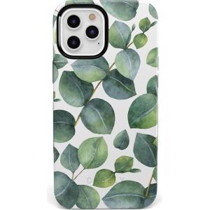 Casely iPhone 11 Pro Max Case | Dark Fantasy | Contrast Floral | Essential Slim Dual-Layer Protective Design(Leaf Me Alone | Green Floral)